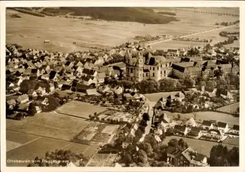 Ak Ottobeuren in Oberschwaben Allgäu, Fliegeraufnahme