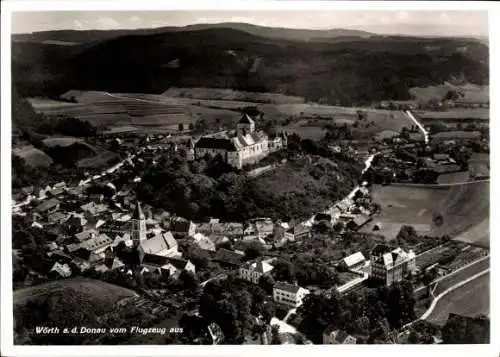 Ak Wörth an der Donau Oberpfalz Bayern, Fliegeraufnahme