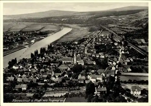 Ak Kleinwallstadt in Unterfranken, Fliegeraufnahme