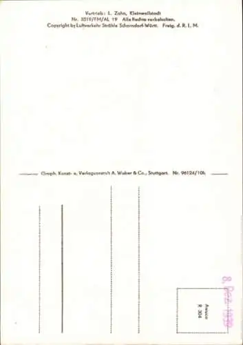 Ak Kleinwallstadt in Unterfranken, Fliegeraufnahme