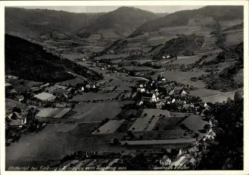 Ak Glottertal im Schwarzwald, Fliegeraufnahme, Gasthaus zum Adler, Inh. Aug. Faller