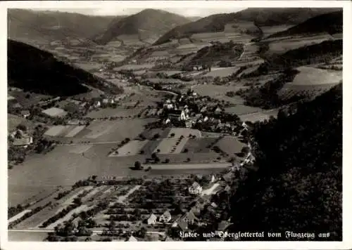 Ak Oberglottertal Glottertal im Schwarzwald, Fliegeraufnahme, Unterglottertal