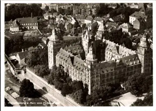 Ak Aschaffenburg in Unterfranken, Fliegeraufnahme