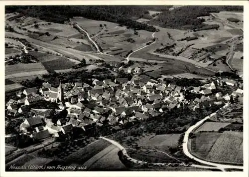 Ak Nassau Weikersheim in Tauberfranken Württemberg, Fliegeraufnahme