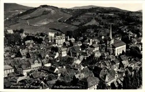 Ak Bensheim an der Bergstraße Hessen, Fliegeraufnahme, Hotel Deutsches Haus