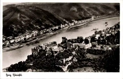 Ak St. Goar am Rhein, Burg Rheinfels, Fliegeraufnahme