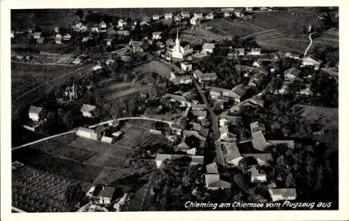 Ak Chieming am Chiemsee Oberbayern, Fliegeraufnahme