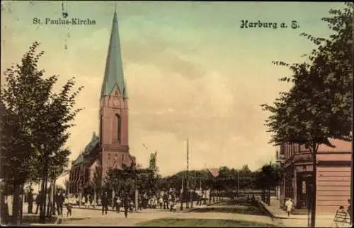 Ak Hamburg Harburg, Blick auf die St. Paulus Kirche