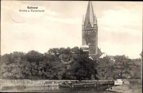 Ak Goleniów Gollnow Pommern, Kirche, Pulverturm