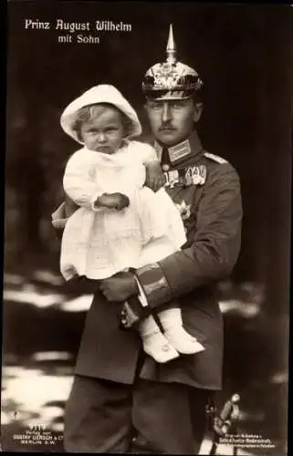 Ak Prinz August Wilhelm von Preußen, Portrait mit Sohn