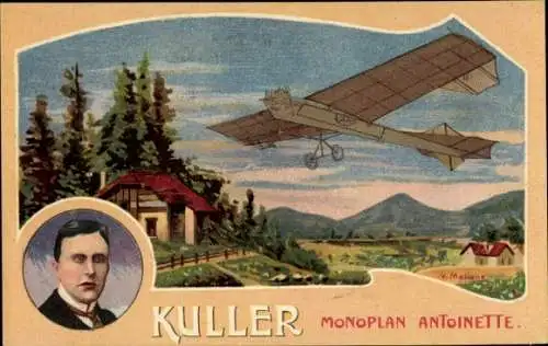 Künstler Ak Aviation, Kuller, Antoinette Monoplane