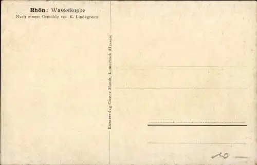 Künstler Ak Lindegreen, K, Gersfeld in der Rhön Hessen, Wasserkuppe, Segelflugzeuge