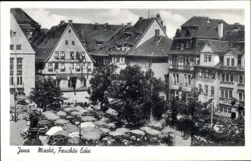 Ak Jena in Thüringen, Markt, Häuser, Denkmal