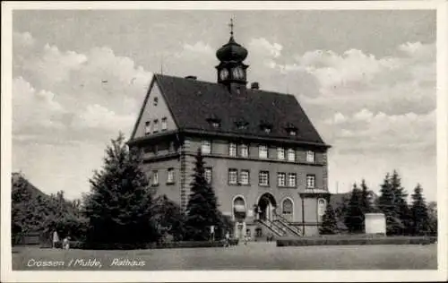 Ak Crossen an der Mulde Zwickau Sachsen, Rathaus