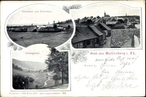 Ak Masserberg in Thüringen, Forsthaus, Herrnhaus, Biebergrund