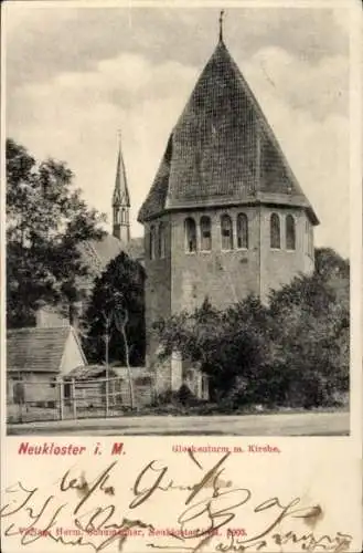 Ak Neukloster in Mecklenburg, Glockenturm, Kirche