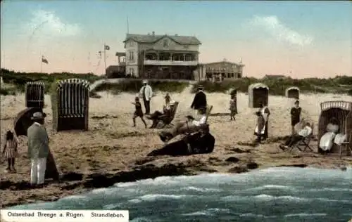 Ak Ostseebad Breege auf Rügen, Strandleben