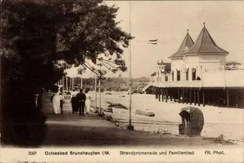 Ak Ostseebad Brunshaupten Kühlungsborn, Strandpromenade, Familienbad