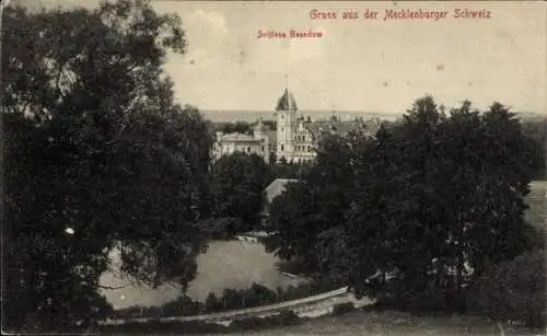 Ak Basedow in Mecklenburg, Schloss, Gesamtansicht