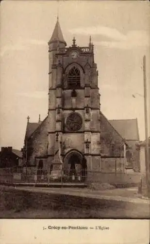 Ak Crécy en Ponthieu Somme, Kirche