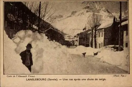 Ak Lanslebourg Savoie, Une rue apres une chute de neige, Winter