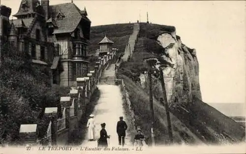 Ak Le Tréport Seine Maritime, L'Escalier des Falaises