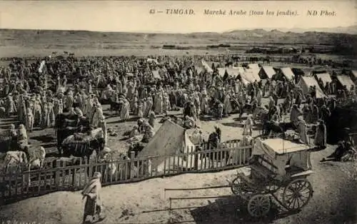 Ak Timgad Algerian, Arabischer Markt, Arabischer Markt, Zelte