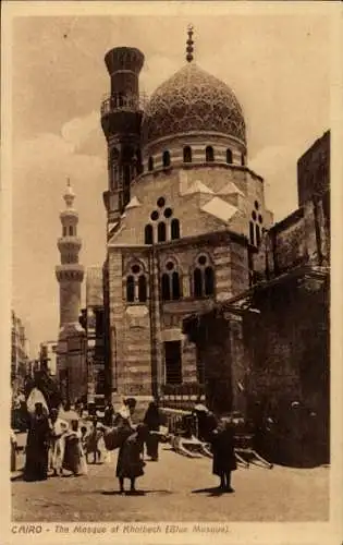 Ak Cairo Kairo Ägypten, Die Moschee von Khaibeck, Blaue Moschee, Minarett