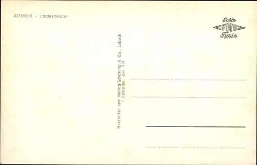 Ak Detmold in Nordrhein Westfalen, Landestheater