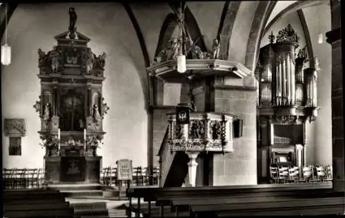 Ak Heepen Bielefeld, evangelische Peter- und Paulskirche, Innenraum, Kanzel