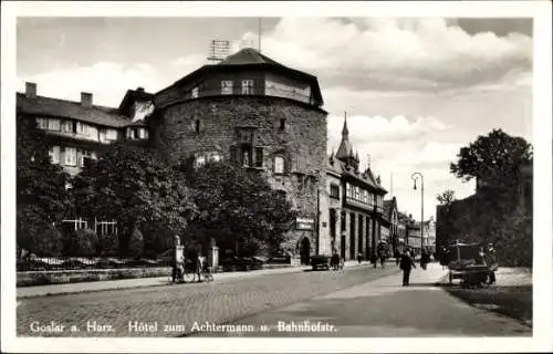 Ak Goslar am Harz, Hotel zum Achtermann, Bahnhofstraße