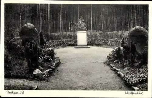 Ak Schloss Neuhaus Paderborn in Westfalen, Waldfriedhof