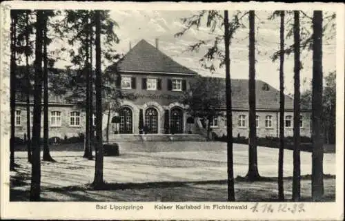 Ak Bad Lippspringe in Westfalen, Kaiser Karlsbad im Fichtenwald