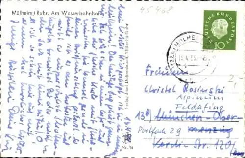 Ak Mülheim a. d. Ruhr, Wasserbahnhof
