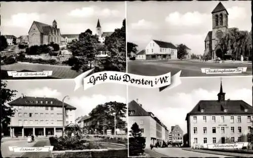 Ak Dorsten in Westfalen, Klosterstraße, Essener Tor, Klosterkirche, Recklinghauser Tor