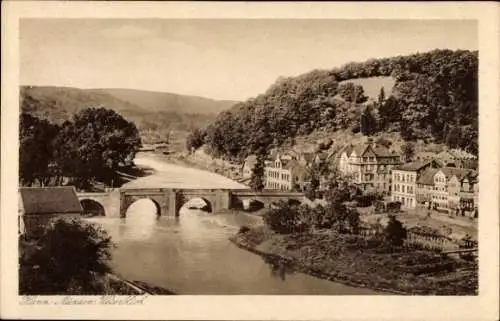 Ak Hann. Münden in Niedersachsen, Weserblick, Panorama, Brücke