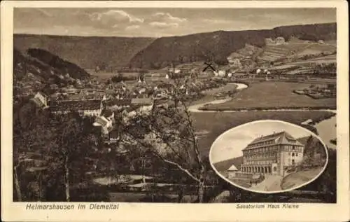 Ak Helmarshausen Bad Karlshafen in Hessen, Gesamtansicht, Sanatorium Haus Kleine