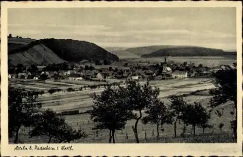 Ak Atteln Lichtenau bei Paderborn Westfalen, Panorama, Kirche