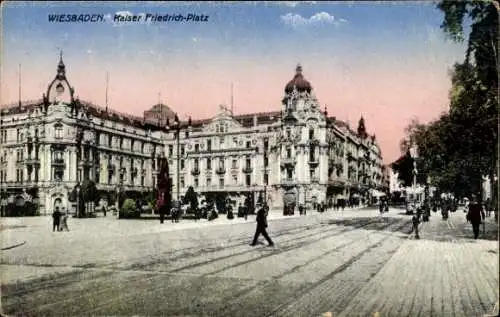 Ak Wiesbaden in Hessen, Kaiser Friedrich-Platz