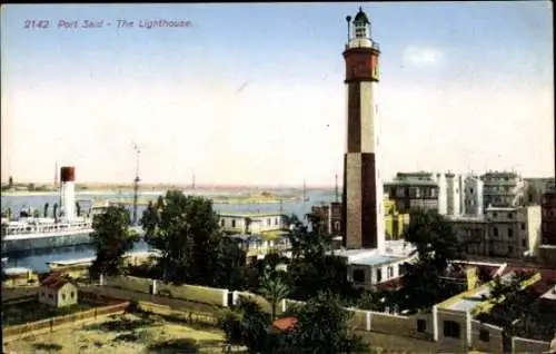 Ak Port Said Ägypten, Der Leuchtturm