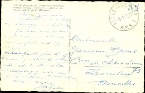 Ak Soest, Großer Teich, schiefer Turm, Markt, Rathaus