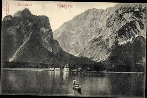 Ak Sankt Bartholomä Schönau am Königssee, Ruderboot, Türme