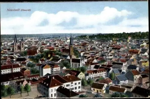 Ak Neustadt an der Haardt Neustadt an der Weinstraße, Blick über die Stadt, Kirchen