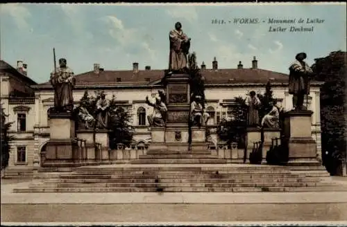 Ak Worms am Rhein, Luther Denkmal