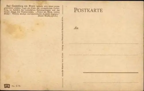 Künstler Ak Astudin, Bad Godesberg Bonn Rhein, Burgruine Godesburg, Panorama