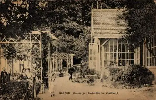 Ak Aachen, Restaurant Karlshöhe, Stadtwald