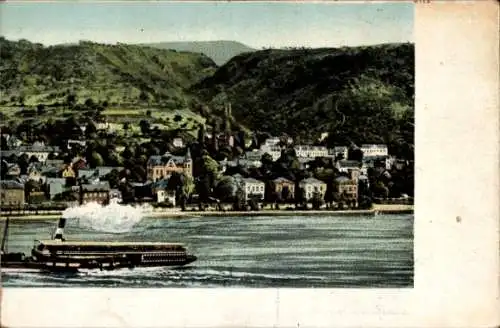 Ak Boppard am Rhein, Untere Rheinallee, Dampfer