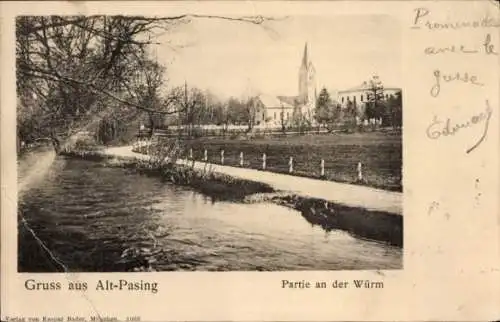 Ak Alt Pasing München, an der Würm