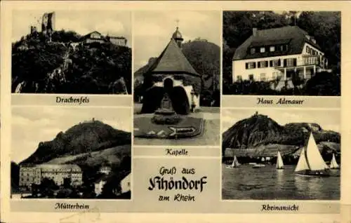 Ak Rhöndorf Bad Honnef am Rhein, Drachenfels, Haus Adenauer, Mütterheim