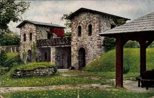 Ak Bad Homburg vor der Höhe, Römerkastell Saalburg, Porta Decumana von Innen